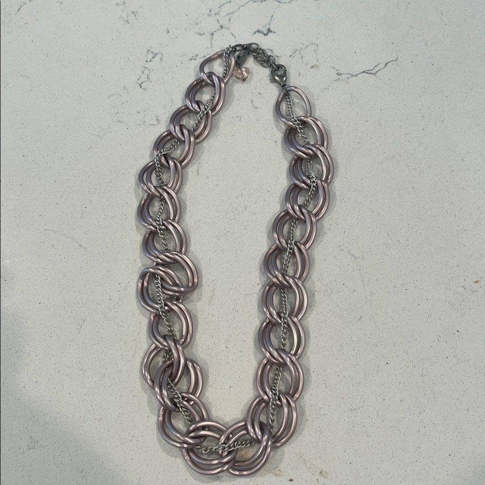 Sabika Pink and Silver Necklace